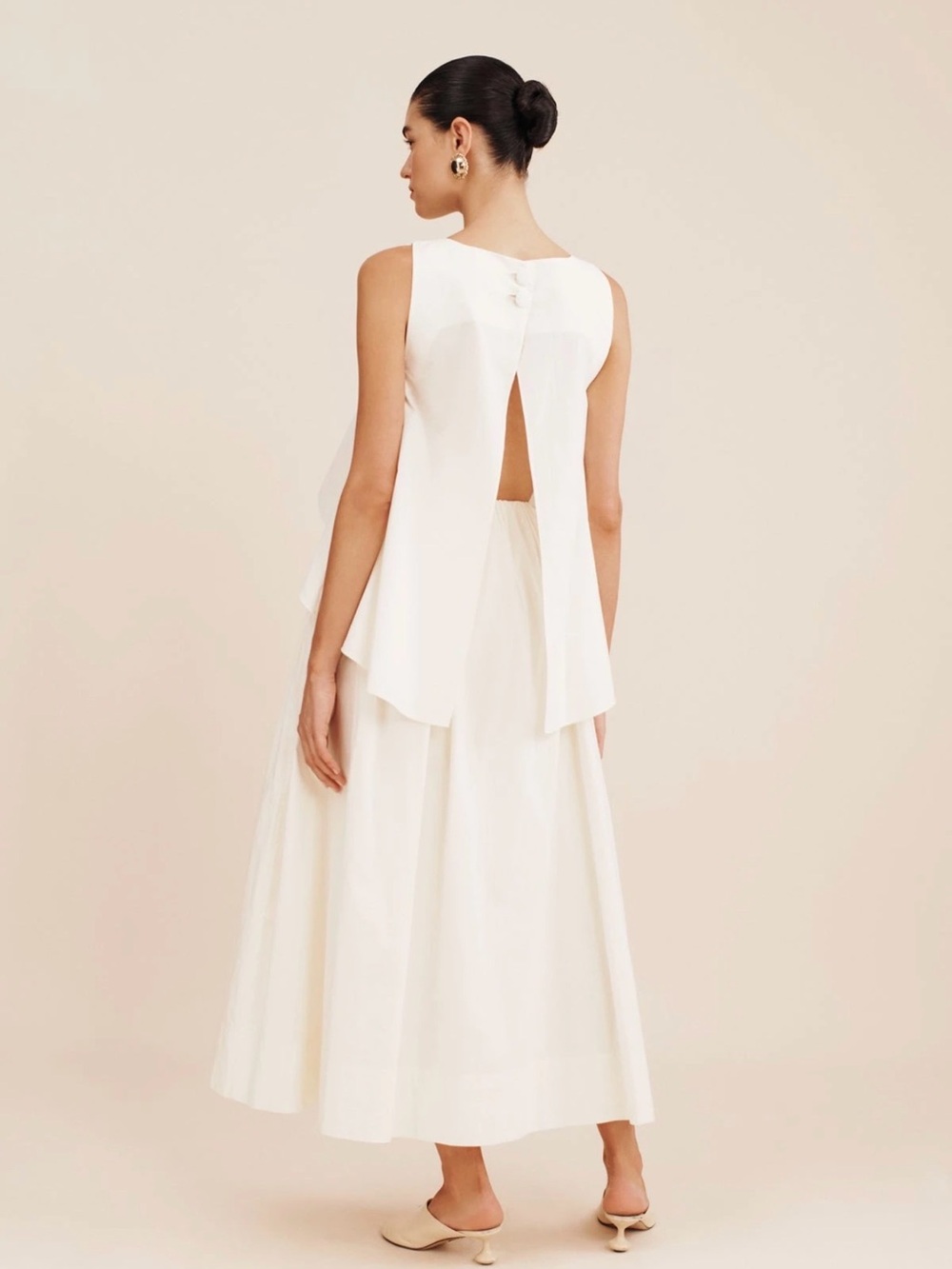 Posse White Two-Piece Coord Set Maxi Skirt and Top Co-ord Set NWT - Picture 3 of 13
